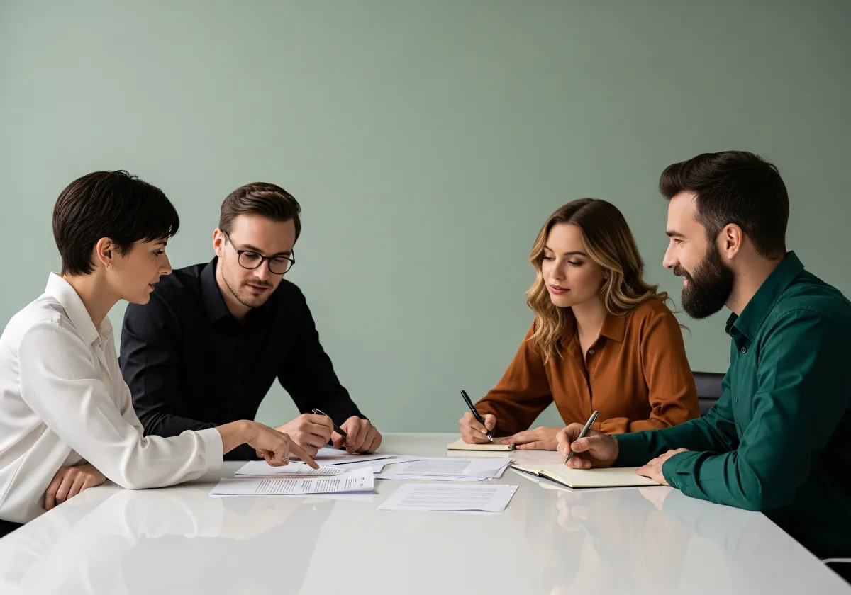 Grupo discutindo textos em ambiente colaborativo